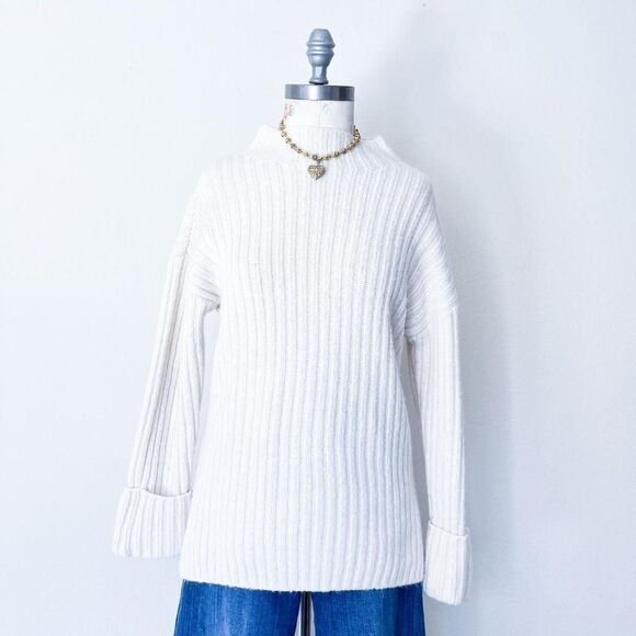 old navy cream‎ wool blend oversized sweater womens small - Picture 1 of 6